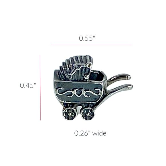 European Charm Bead Baby Carriage 925 Fits Pandora - Picture 2 of 6